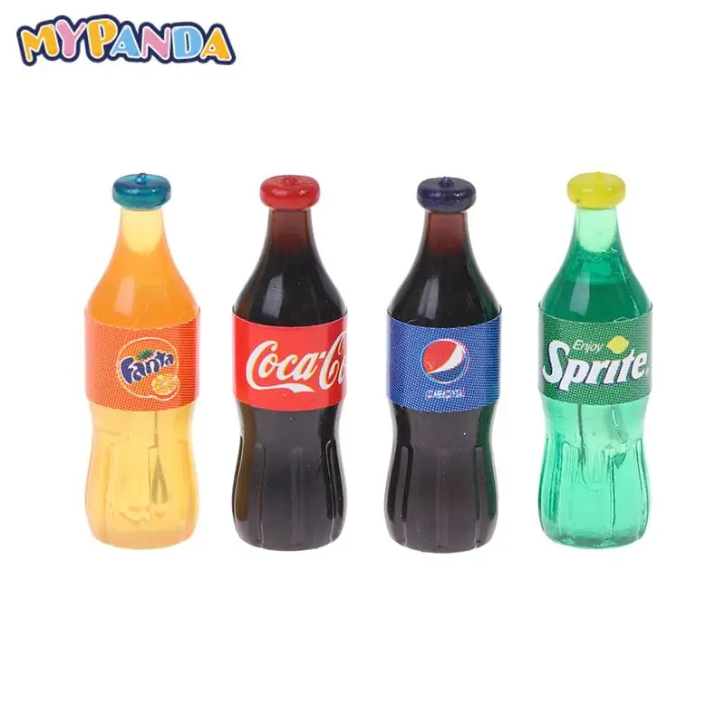 Funny Dollhouse Miniature Simulation Coke Bottle Drink Model Miniaturas Play Kitchen Mini Doll Food Toy