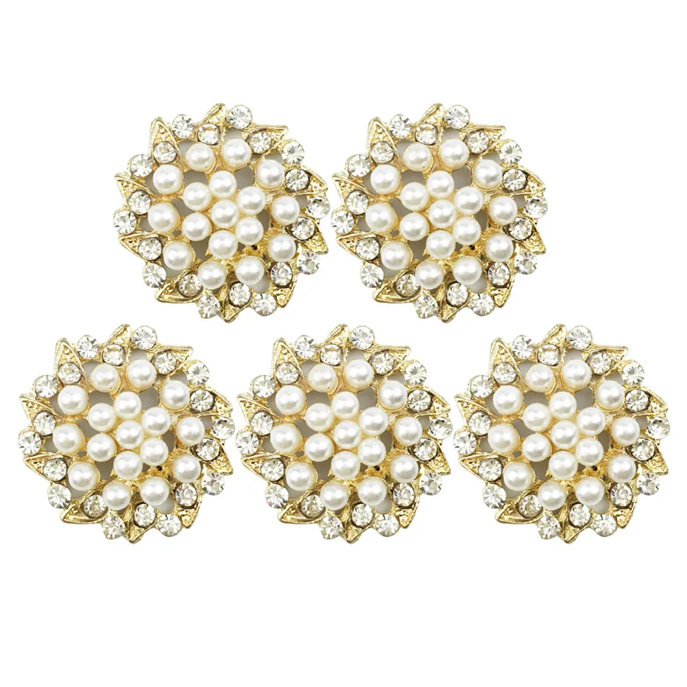 

15 шт. металлических пуговиц с жемчугом и стразами, блестящие декоративные элементы в виде искусственного жемчуга для одежды, сумок, обуви, DIY