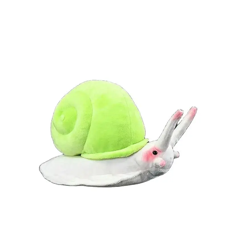 28/40cm Green Mountain Snail Plush Toy High Fidelity Plushie Leptopoma nitidum Lifelike Stuffed Animals Simulation Doll Gift