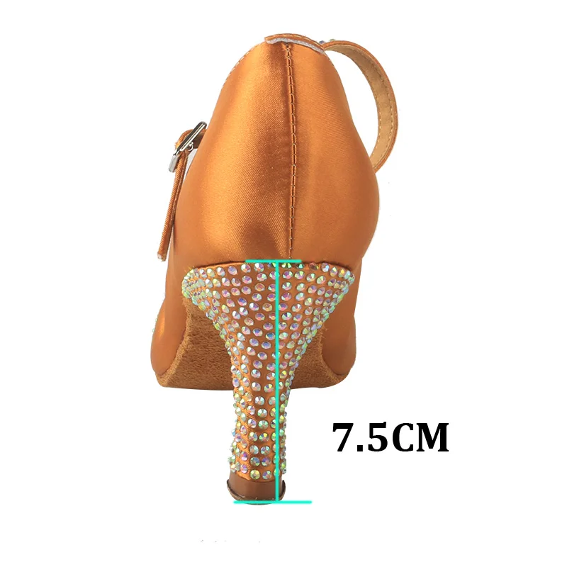 Wedopus chaussures de danse latine à talons hauts femme semelle souple noir femmes talons de danse avec cristaux 8.5CM