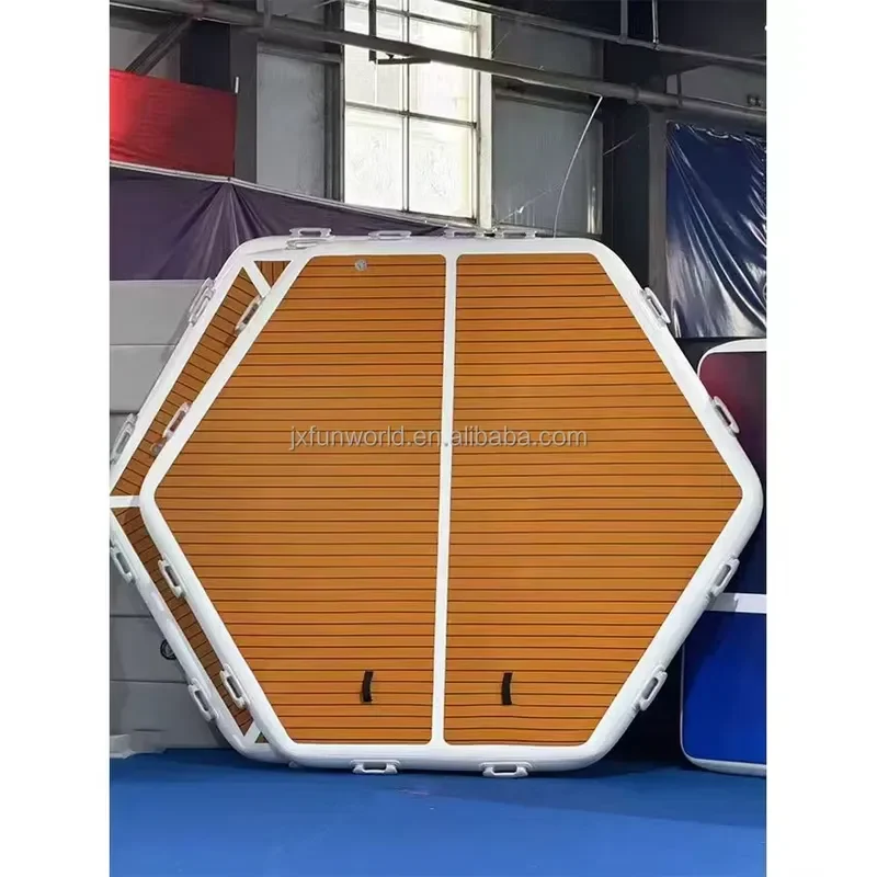 Heavy Duty DWF Inflatable Floating Docks Pontoon Inflatable Air Sunbathing Bed for Outdoor Water Play Mat