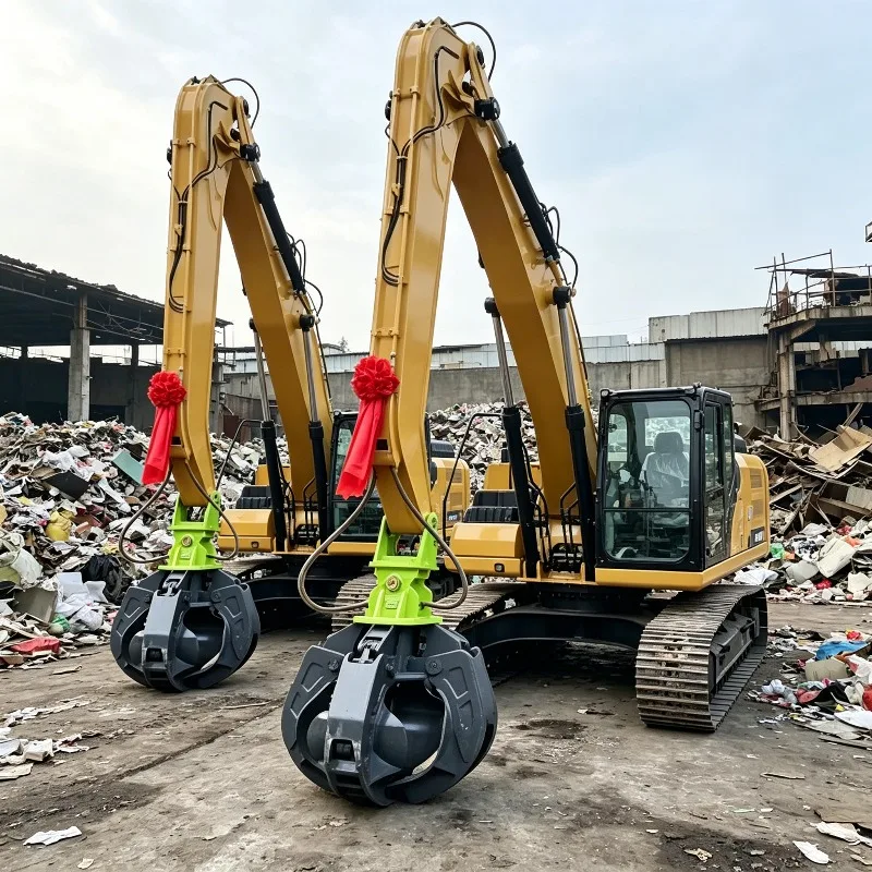 Customized Cast Steel Hydraulic Orange Peel Multi Petal Scrap Grapple 360 Rotation Handling Bulk Material