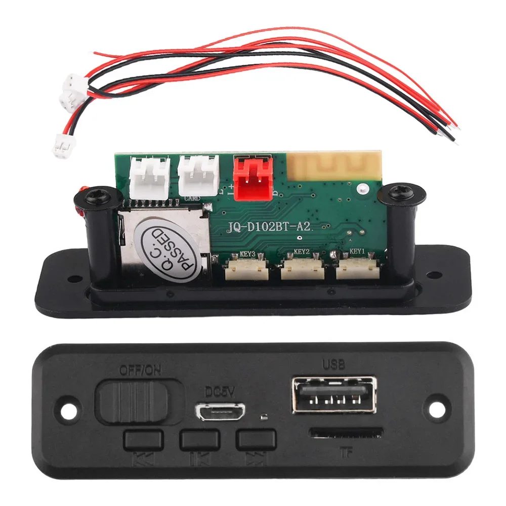 DC 5V Bluetooth 5.0 MP3 WMA WAV APE Decoder Board Hands-free Car Audio Microphone USB TF FM Radio Mp3 Music Player