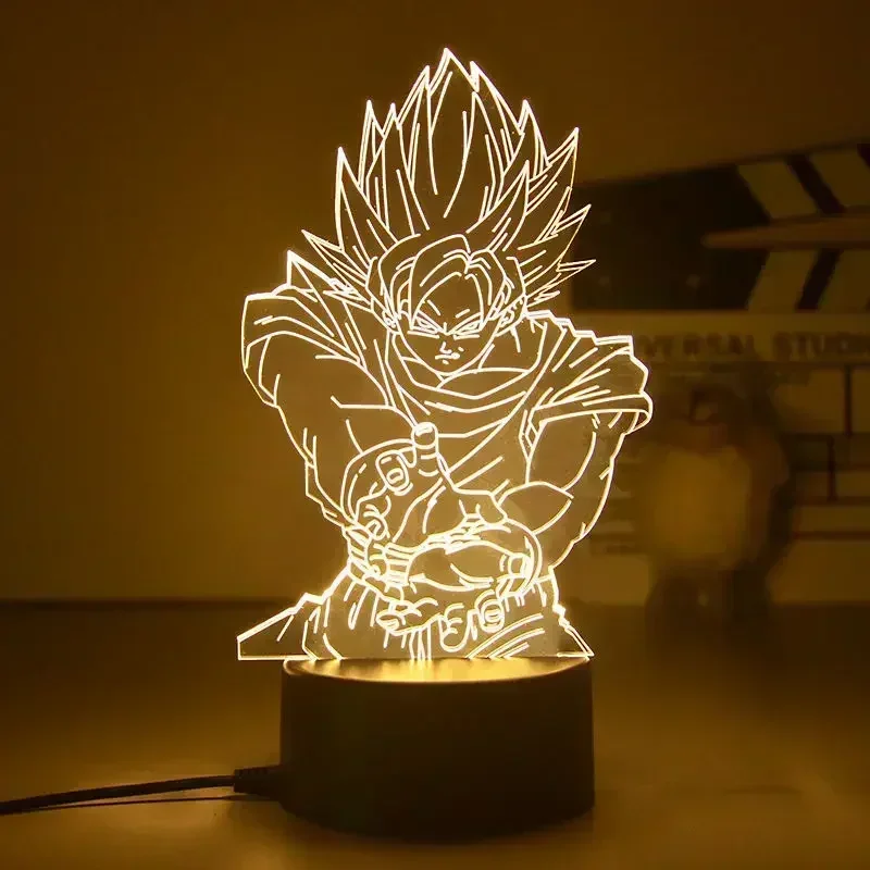 Dragon Ball Z Super Saiyan Vegeta Goku Jiren Broly 3D LED Night Light Warm White Table Lamp Action Figure Toys Gifts view 4
