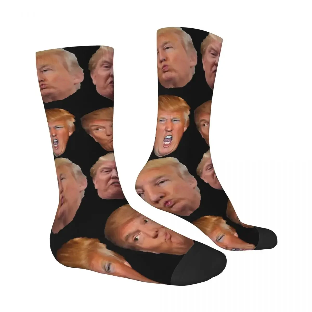 4 Pack Stickers Trump Heads Stockings Men Socks Quality Funny Socks Autumn Running Sports Anti Slip Design Socks Birthday Gift