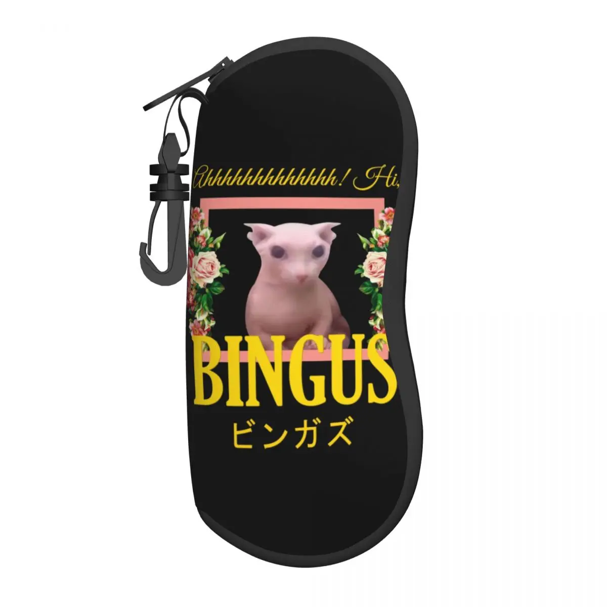 Custom Bingus Floral Aesthetic Shell Glasses Case Unisex Travel Cute Sphynx Cat Eyeglasses Case Sunglasses Protector Box