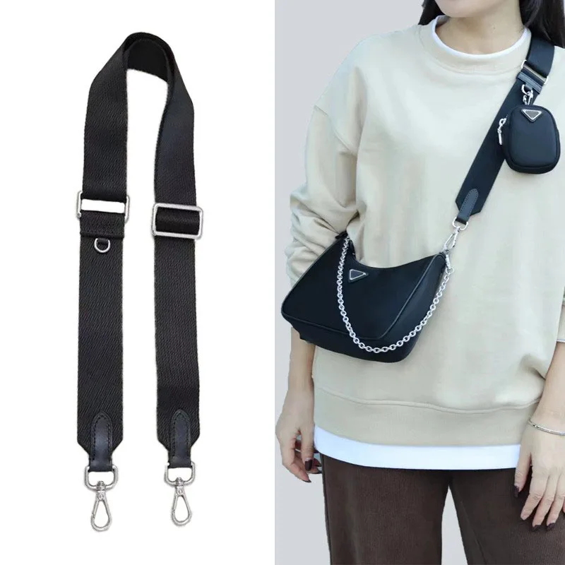 Black Canvas Strap Replacement for  Hobo Bag Three-In-One Crossbody Shoulder Bag Belt Accessories Fashionable Accessories