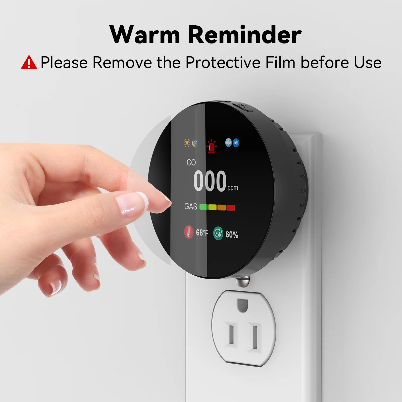 CHZHVAN 4 in 1 Natural Gas &CO Alarm Carbon Monoxide Gas Detector 85dB Siren with Temperature&Humidity for Home Security Alarm