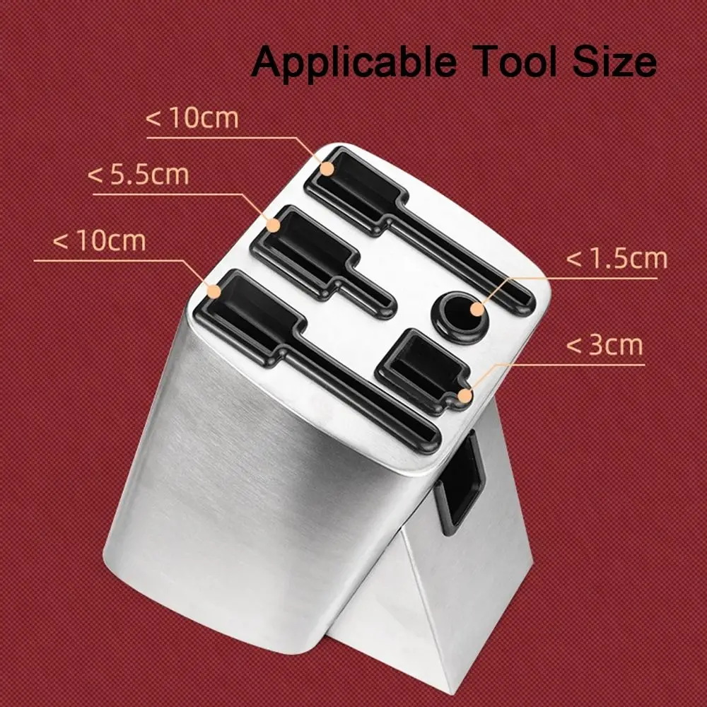 

Stainless Steel Knives Holder Floor-Standing Anti-slip Knives Storage Rack Drainage Space-Saving Cutlery Storage Rack for Home