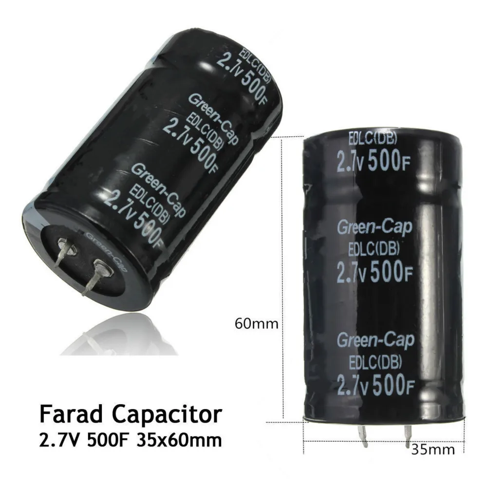 2.7V 500F Super Farad Capacitor 35*60MM Capacitors Through Hole General Purpose 2.7V500F Capacitors Two Feet Four Feet