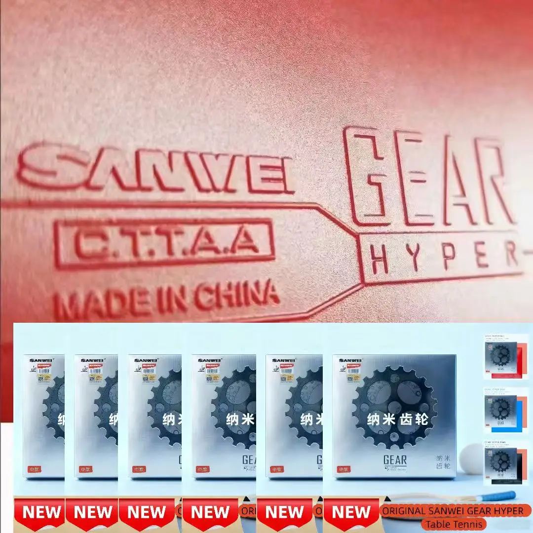 

ORIGINAL SANWEI GEAR HYPER Table Tennis Rubber Semi-sticky Ping Pong Rubber Sheet with Pre-tuned Medium Cake Sponge Rubber