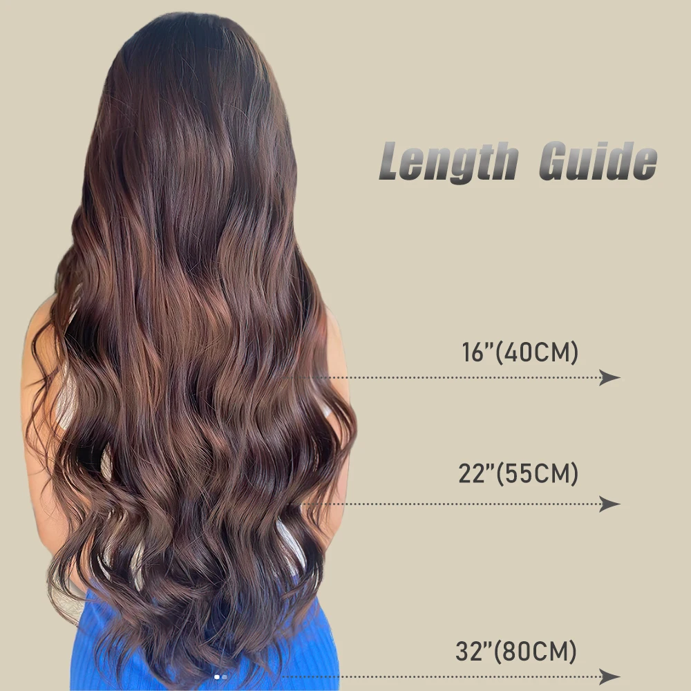 Synthetic No Clips In Invisible Wire Hair Extension 55/80CM Natural Hidden Secret False Fish Line Hair Piece Long Wavy For Women