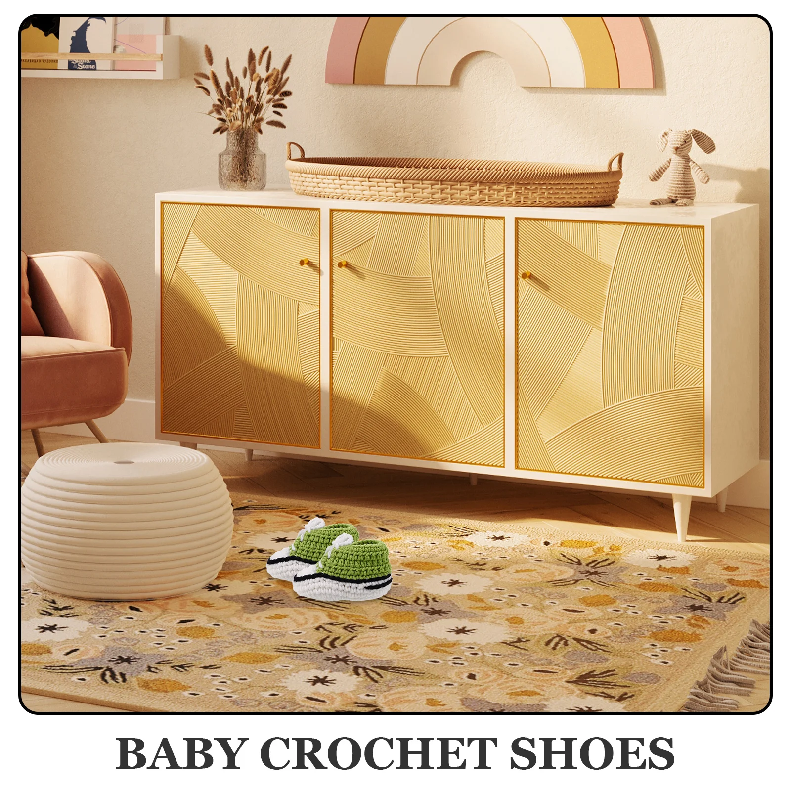 طفل الكروشيه الجوارب محبوك اليدوية لينة أحذية الرضع 10 سنتيمتر الأخضر تنفس مطاطا الدافئة حذاء طفل ل 0-12 شهرا