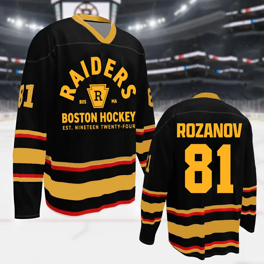 

Llya Rozanov 81 Bos Raiders Jersey Tee Heated Rivalry TV 3D Printing Long Sleeve Tshirts Unisex Streetwear V-neck Casual Shirt