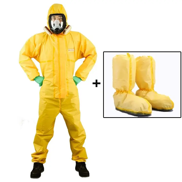 NONE Einteiliger Schutz für chemische Schutzkleidung, Arbeitsoverall für gefährliche chemische Flüssigkeit, Schwefelsäure und alkalibeständiger Schutz 4