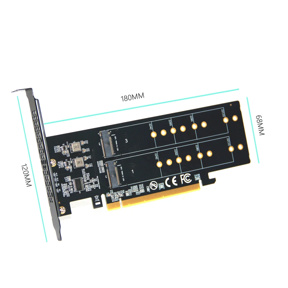 M.2 NVME to PCIe 4.0 x16 Adapter Expansion Card M.2 SSD PCIe4.0 X8 PC Motherboard For 2242 2260 2280 22110 Solid State Drives