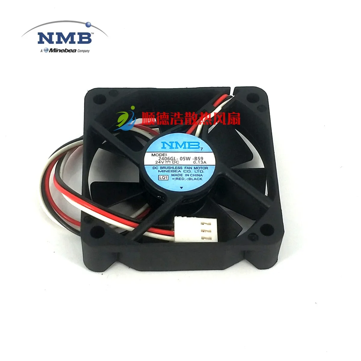 

NMB 2406GL-05W-B59 LQ1 DC 24V 0.13A 60x60x15mm 3-Wire Server Cooling Fan