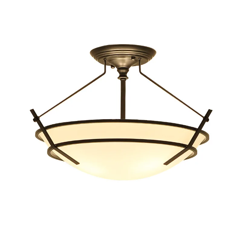 

American chandelier retro wrought iron staircase balcony light