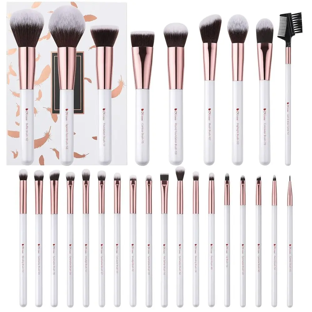 

27Pcs Makeup Brushes Premium Synthetic Kabuki Blending Powder Blush Concealers Eye Makeup Brushes Kit