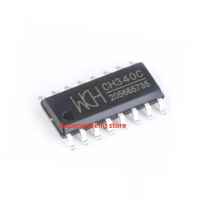 

CH340C Original Chip, SOP-16, USB to Serial IC Chip, Built-in Crystal Transceiver, New, 10Pcs