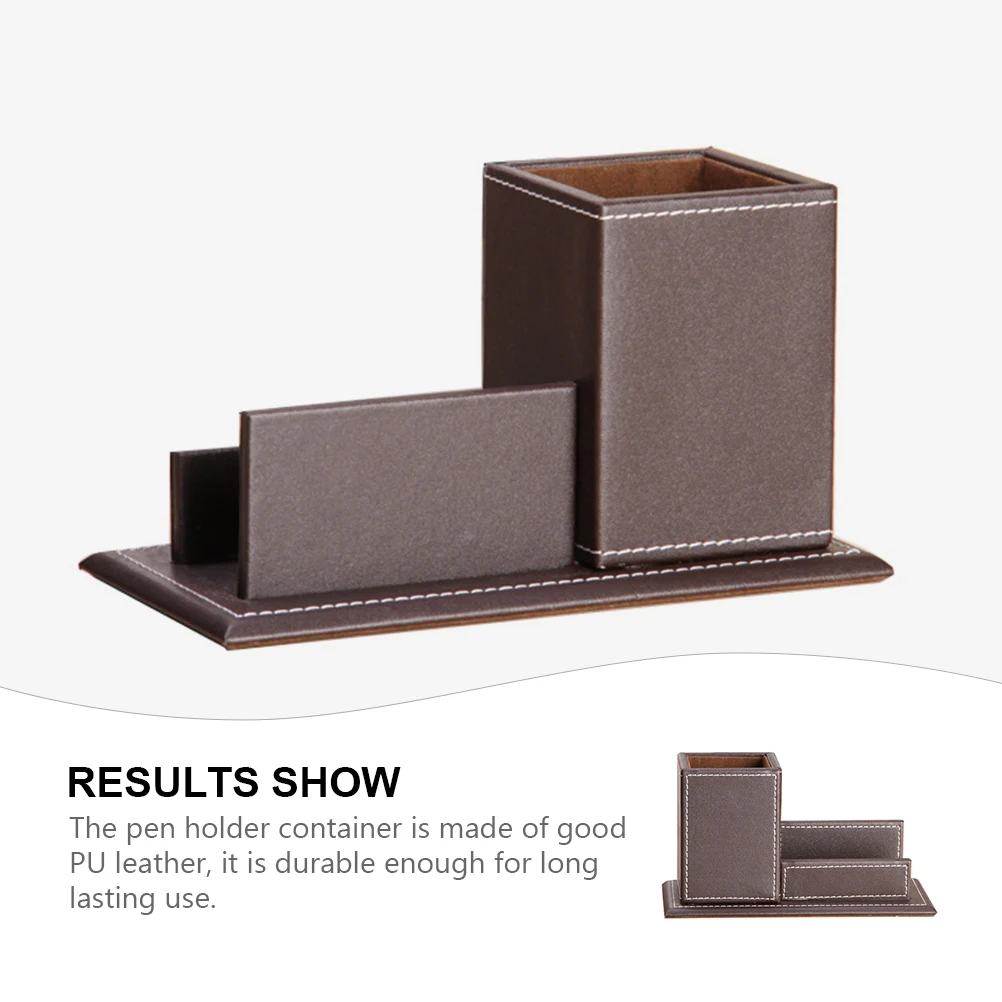 

Pu Pen Holder Desktop Organizer Office School Supplies Storage Container Stationery Accessories Case Decorative