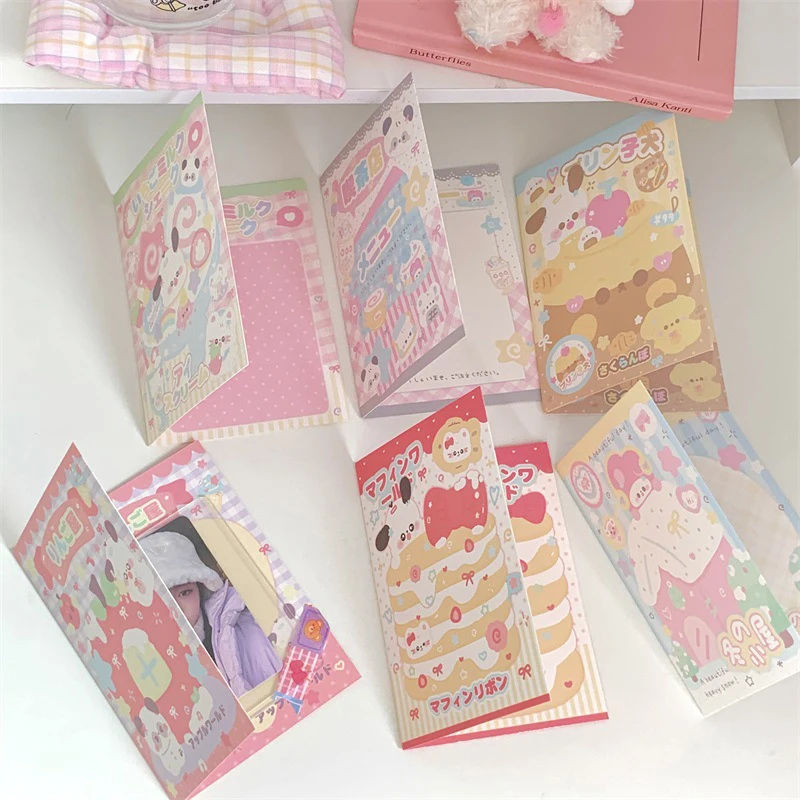 10pcs Korean Ins Fashion Cute Kpop 3-inch Photo Card Back Card Foldable Card Holder Fix Decor Paper Board DIY Packing Material