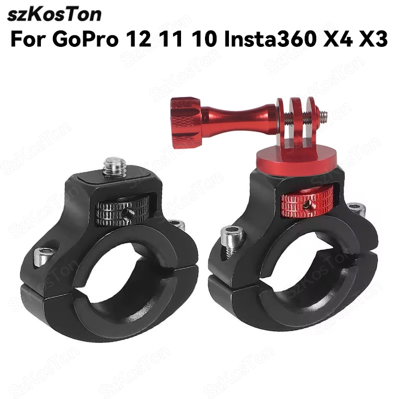 1/4 Screw Metal Cycling Bike Mount Motorcycle Handlebar Holder for GoPro 13 12 11 10 9 8 Insta360 X3 X4 DJI Osmo Action 4 5 Pro