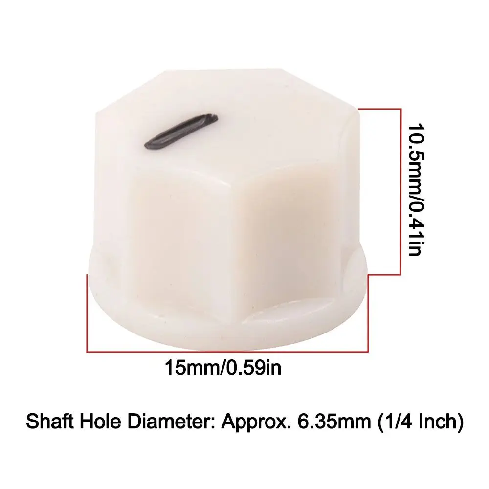 4Pcs 15x10.5mm Pointer Control Knob ABS Plastic Brass Insert Potentiometer Knob Fluted Pointer Design Side Set Screw