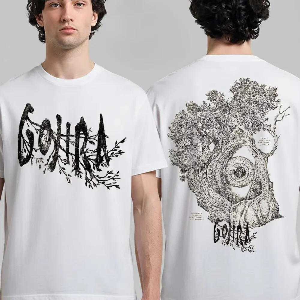 Gojira Nature Themed Graphic Tee Featuring Tree Branch Logo and Eye Tree Art Progressive Metal Streetwear Casual Unisex Top