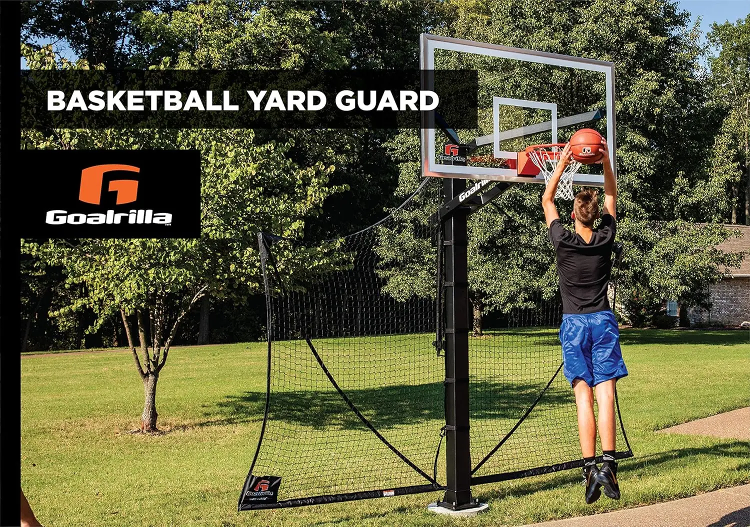 Basketball Yard Guard Easy Fold Defensive Net System Quickly Installs on Any Goalrilla Basketball Hoop