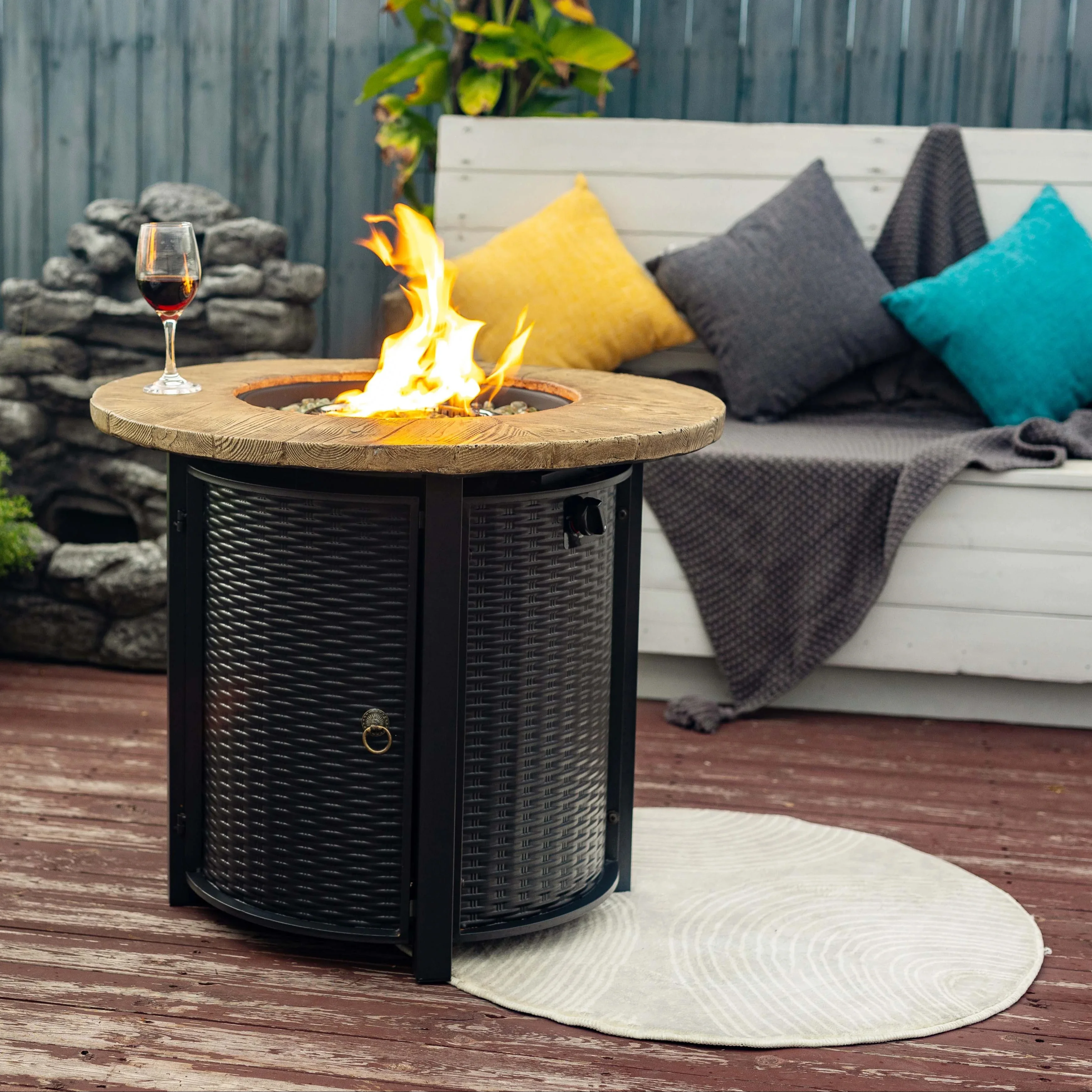 

Outdoor Metal Fire Pit Column Patio Fire Pit US Instrument Parts & Accessories