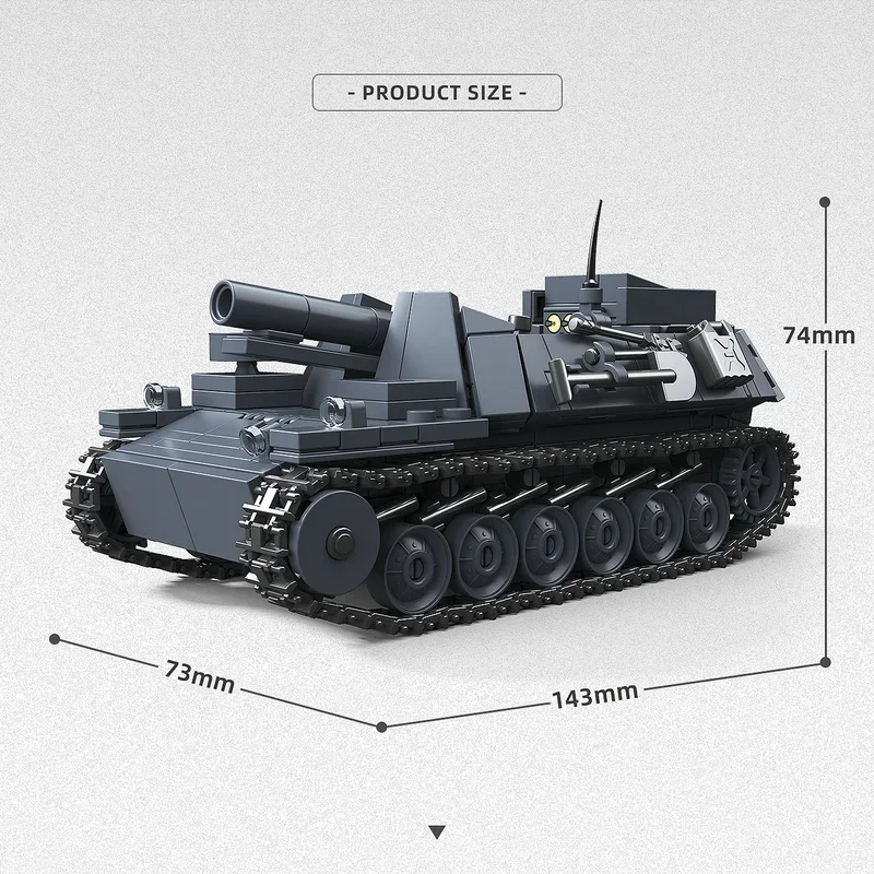 Bison II Self-Propelled Artillery 300023 Building Blocks Military Model DIY Assembly Educational Toy Gift for