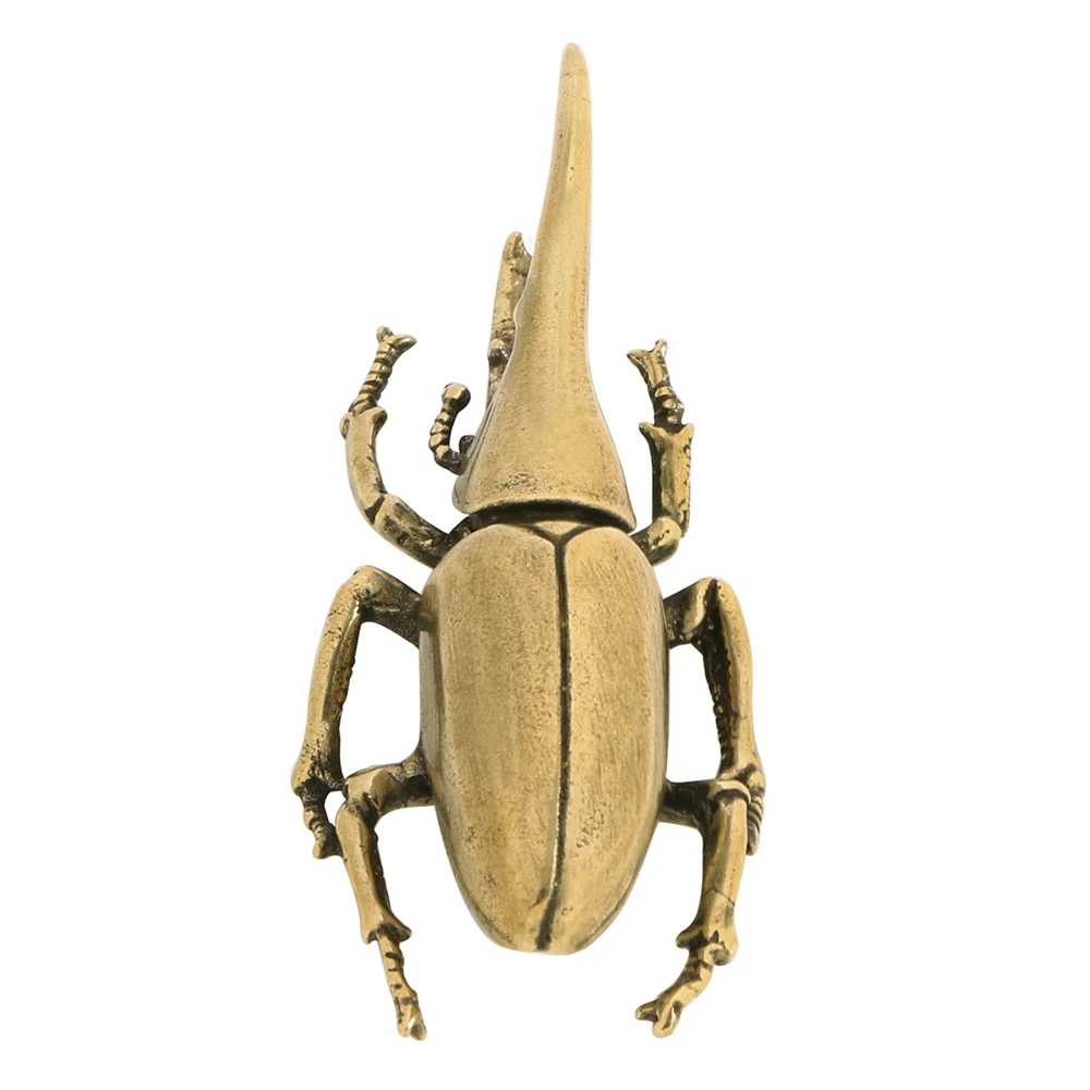 Brass Rhinoceros Beetle Figurines Hercules Beetle Desk Decoration Crafts Simulated Insect Ornament Model Gift Souvenir
