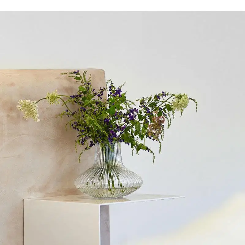 Minimalism Transparent Glass Vase Desk Decoration Floral Vases Hydroponics Flower Pots Decorative Arrangement Home Decor