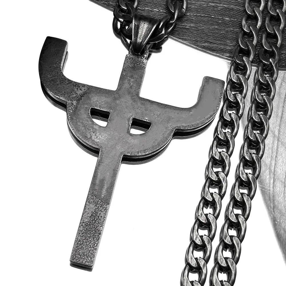Gothic Judas Priest Stainless Steel Pendant Necklace Chain for Women Men Black Color Saint Chain Necklaces Amulet Jewelry Gift