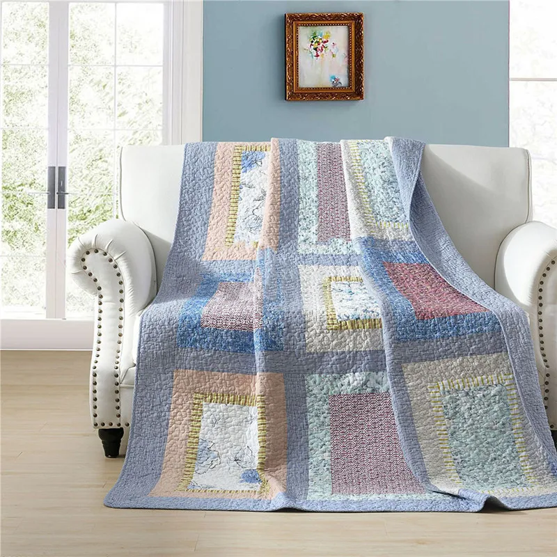 

Patchwork Cotton Quilt Bedspread on The Bed Quilted Blanket for Bed European Summer Coverlet Cubrecam Padded Bed Cover Colcha