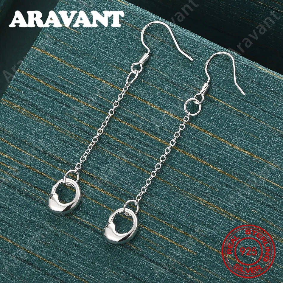 925 Sterling Silver Long Tai Chi Teardrop Earrings For Women, Perfect For Commute, Christmas Gift, Jewelry