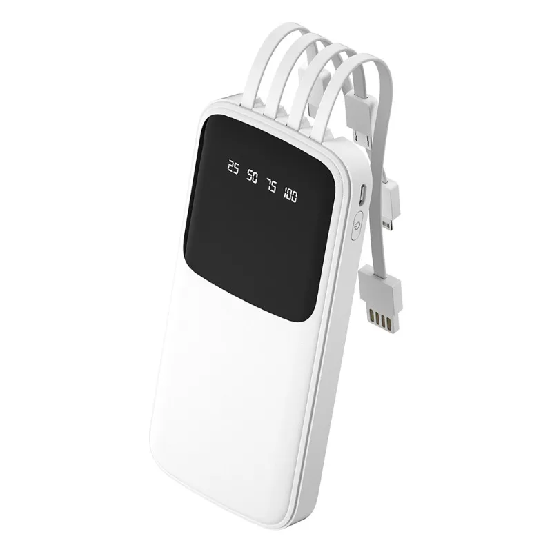 5V 10000mAh 20000mAh Power Bank with Built-in Cable Ultra-large Capacity Ultra-thin Portable Charger