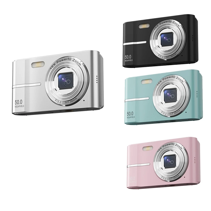 

2.4 Inch Retro Digital Camera 4K HD Small Portable CMOS Mini Camera 50MP 16X Zoom Video Recorder Camera Easy To Use Pink