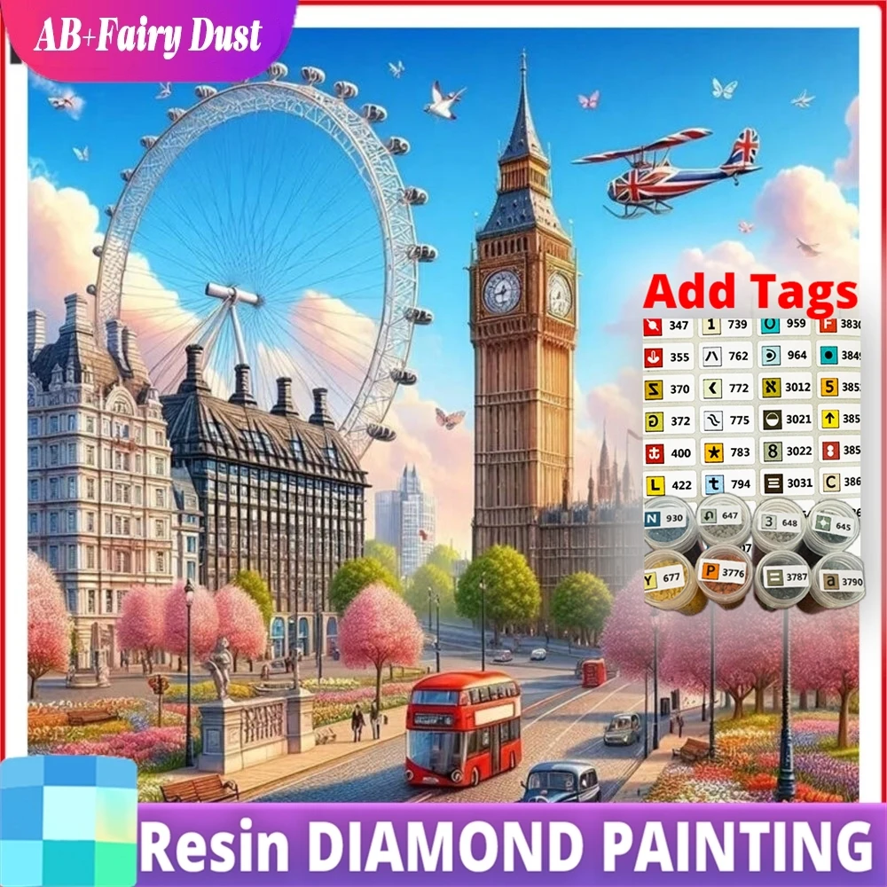 

Новинка: Набор для алмазной мозаики Resin AB Fairy Dust, 5D, с полной выкладкой, «Лондонское колесо» и городской пейзаж, ручная работа, для декора дома