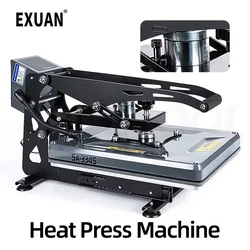 Heat Press Machine 38X38CM Clamshell Sublimation Transfer 1500w T shirts Printing Press Digital Precise Temperature Control