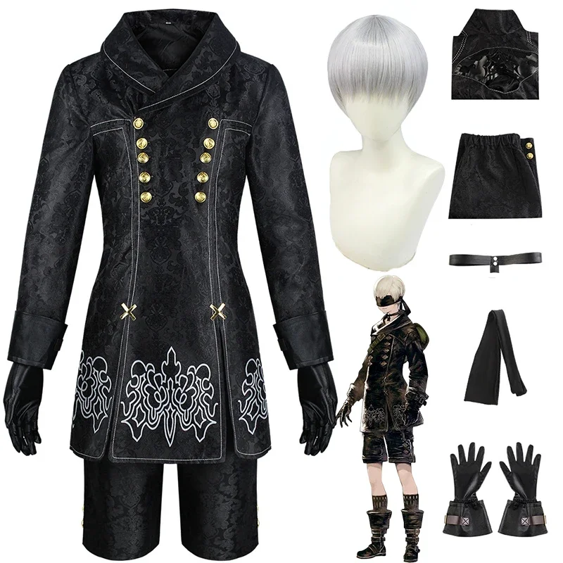 9S Cosplay Kostuum Spel Nier Automata 9S Cosplay Kostuum Yorha No.9 Type Outfit Pruik Mannen Rollenspel Halloween Kostuums Voor Mannen