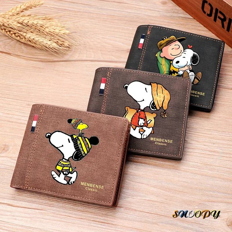 Snoopy Men's Wallet Boy Cute Cartoon Anime Purse Trendy Cool Large Capacity Multi Slot Card Bag Coin Purse Birthday Gift Gift