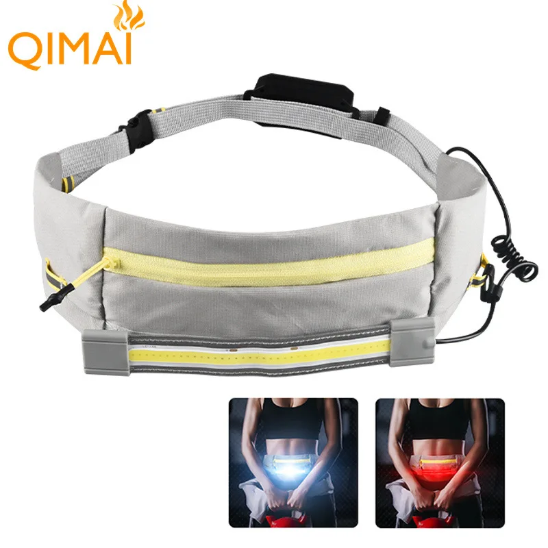 Velcro sports waist bag light outdoor night running fitness waterproof convenient charging red light cycling safety tail light