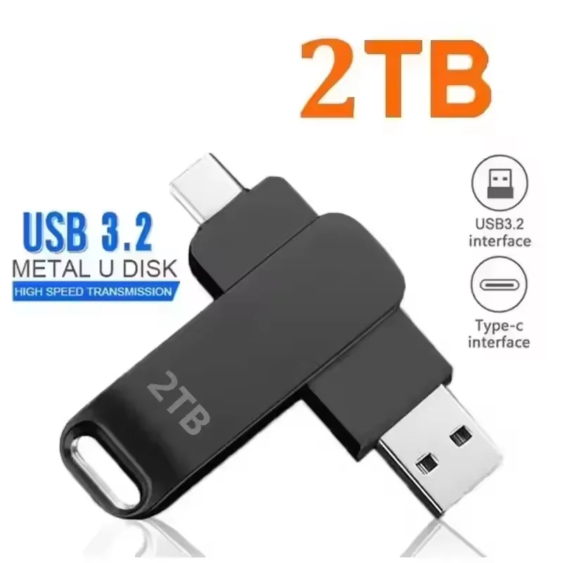 16TB USB 3.2 Flash-Laufwerke Hochgeschwindigkeits-Übertragung Metall-Pendrive Speicherkarte Pendrive Flash-Disk Wasserdichter Speicherstick