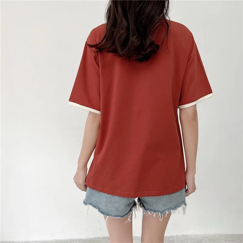 95% Cotton Maternity Mother Nursing Tees Breastfeeding Pregnancy Round Neck Short Sleeve Out Wear Nursing T-Shirt