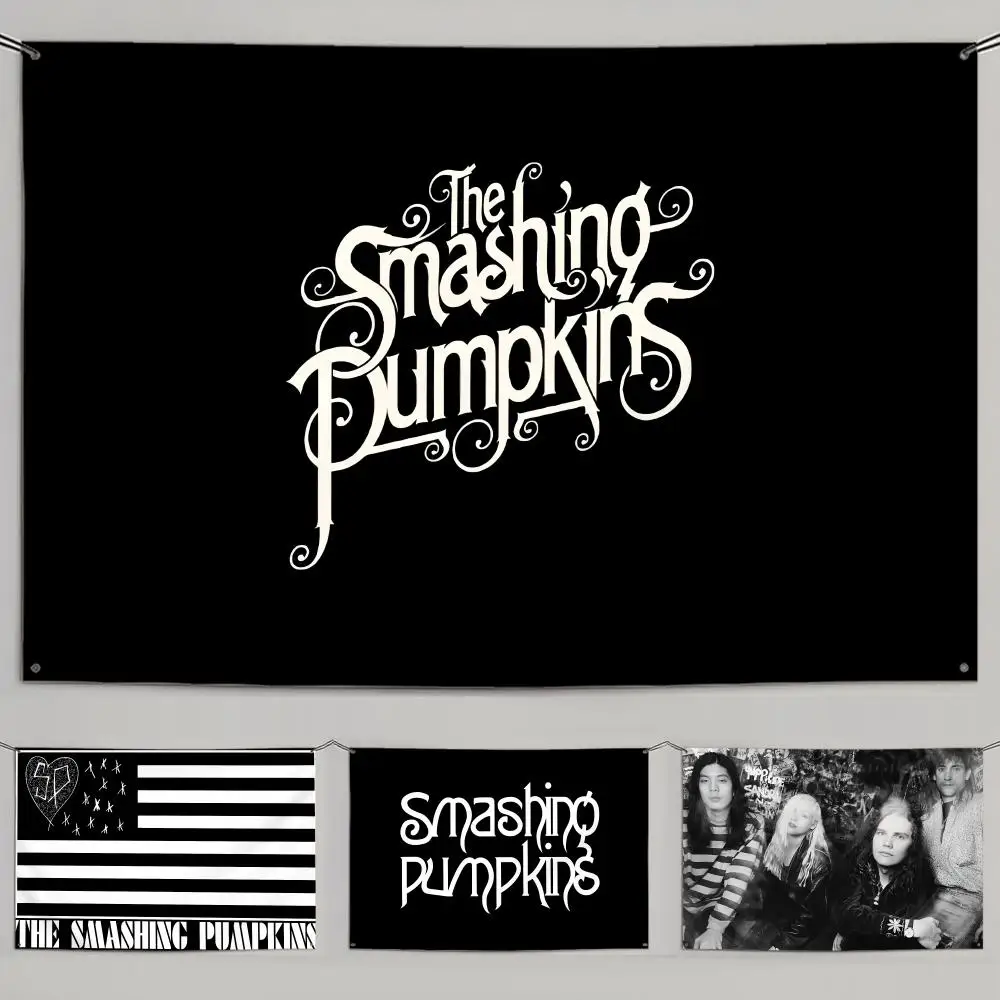 S-SmashingS Pumpkins Flags Custom Camping Outdoor Garden Room Bedroom Decor Party Backdrops Wall Art Family Gifts