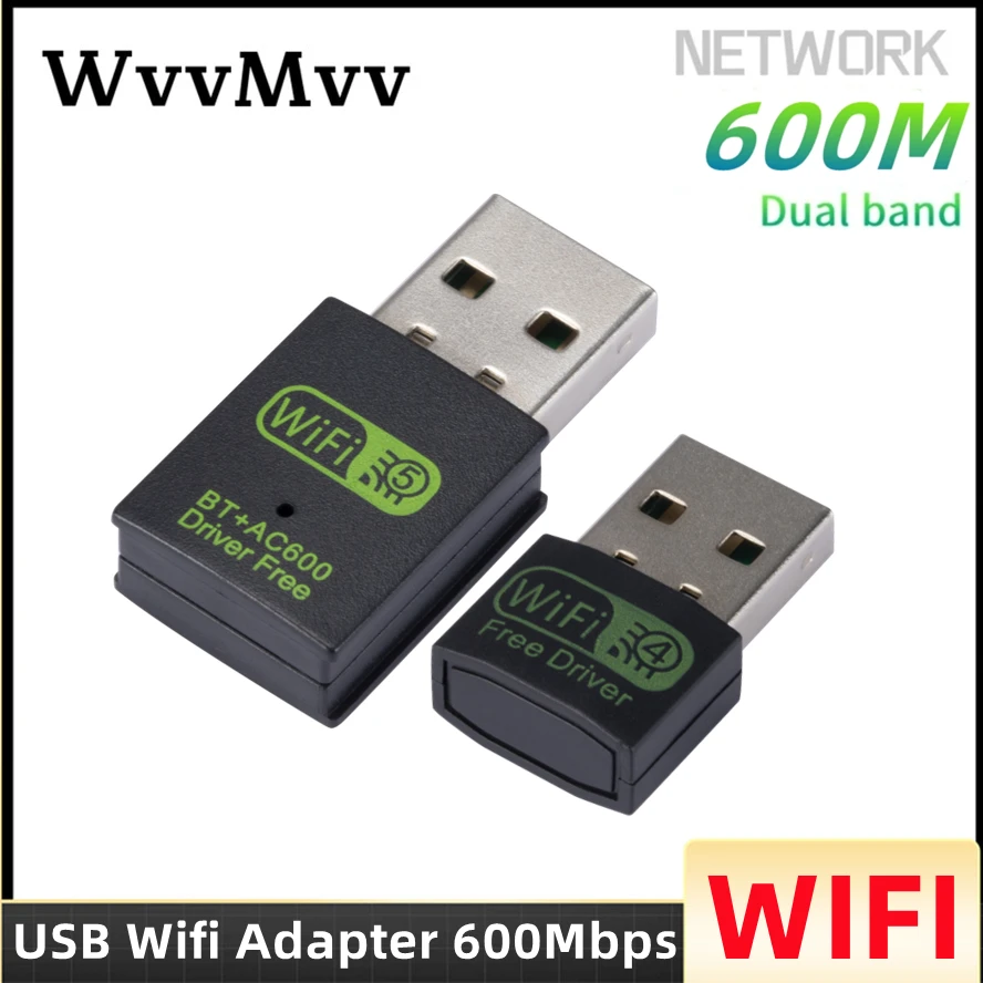 

USB Wifi Adapter 600Mbps Wifi Bluetooth Adapter 2.4/5.8Ghz USB Ethernet PC Adapter Lan 150Mbps Wifi 5 Dongle AC Wi-fi Receiver
