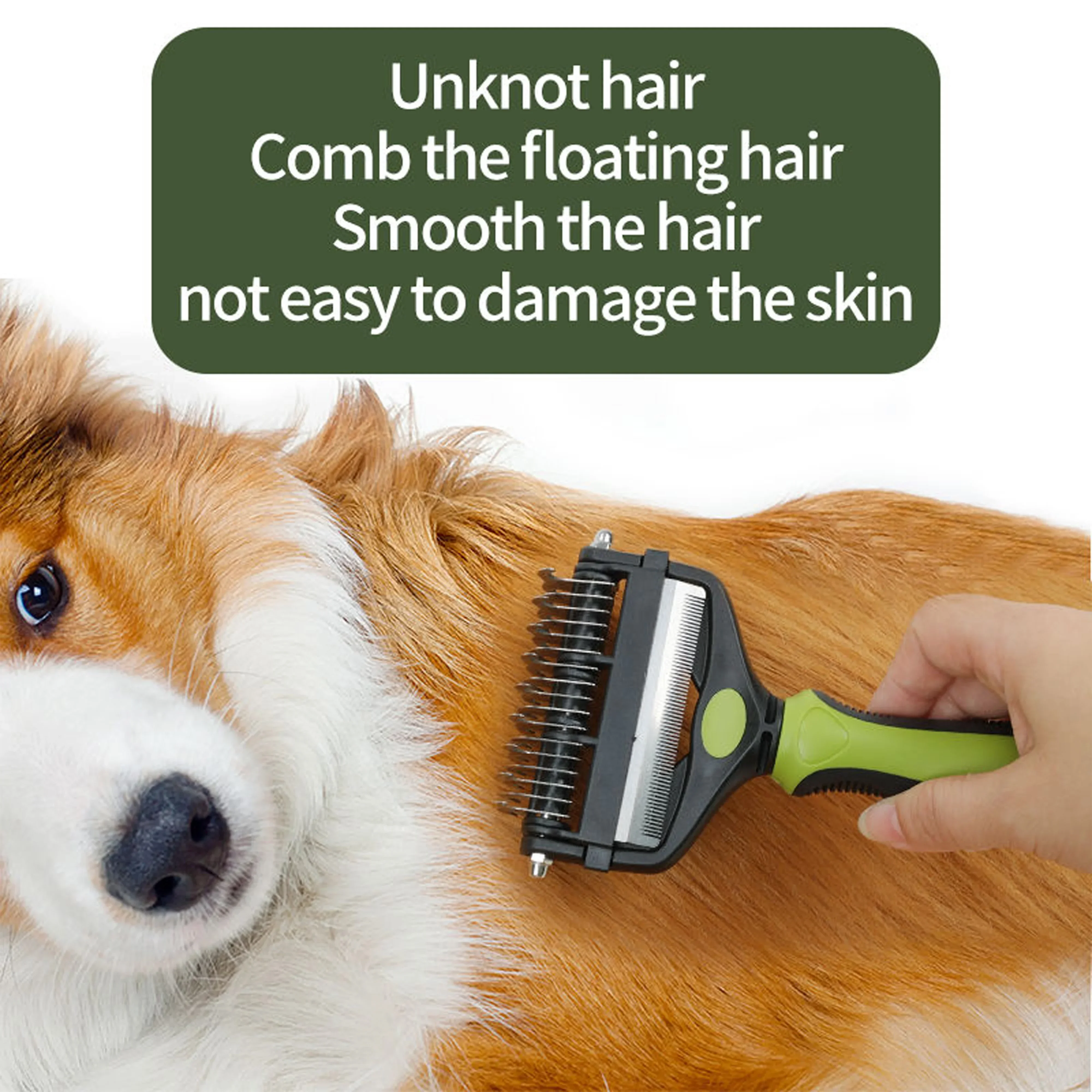 Blue 3-in-1 pet grooming brush supplier detail 5