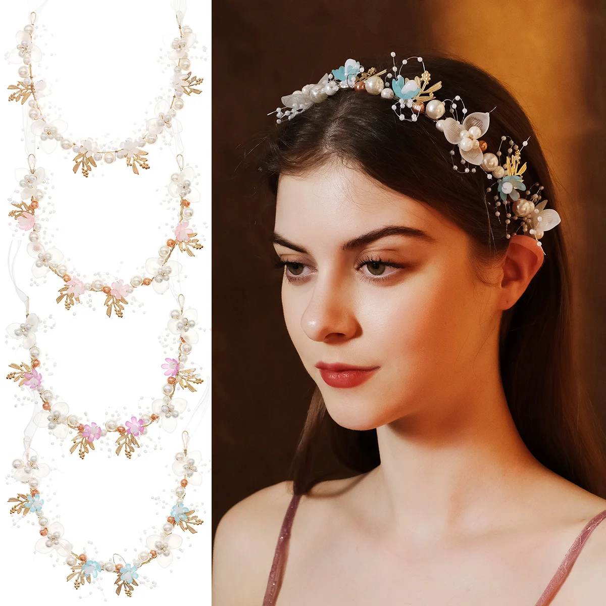 

Wedding Bridal Hair Accessories Crystal Rhinestone Headbands For Women Wedding Bride Hair Jewelry Flower Headband Hair Band
